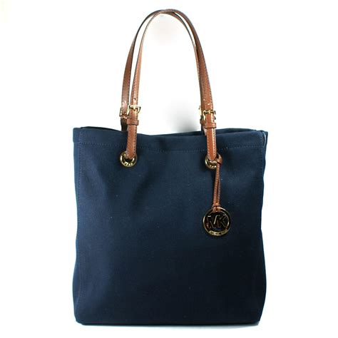 michael kors navy canvas bag|Michael Kors maeve tote bag.